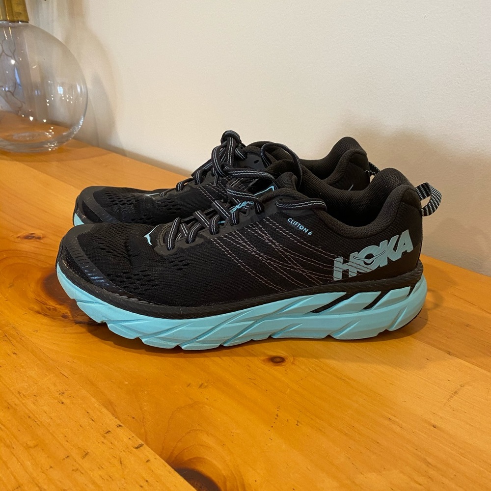 Hoka One One Clifton 7.5 Women's BLACK AQUA SKY